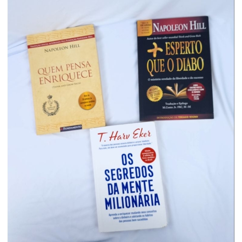 Livros Autoajuda e Sucesso: Quem Pensa Enriquece, Mais Esperto Que o Diabo, Segredos da Mente Milionária