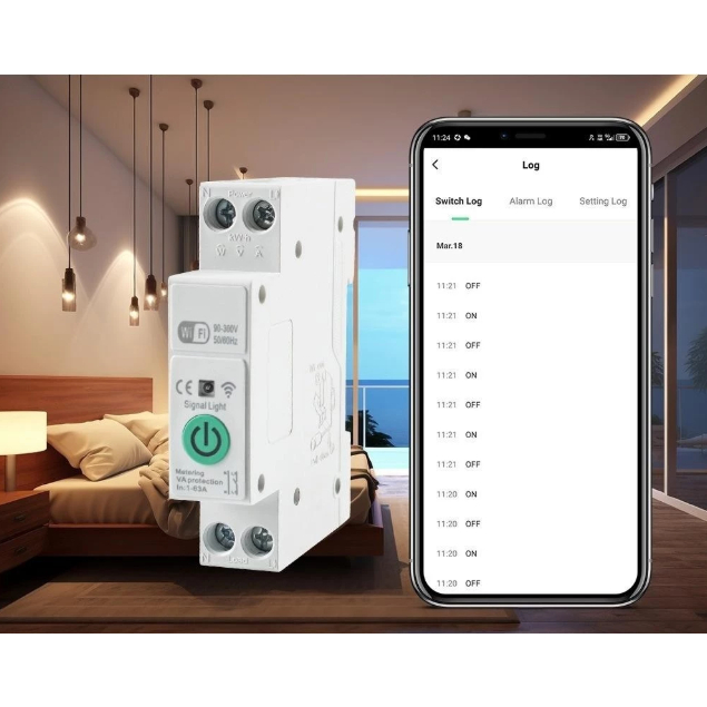 Disjuntor Inteligente Smart WiFi 63A 1P+N STM-63M