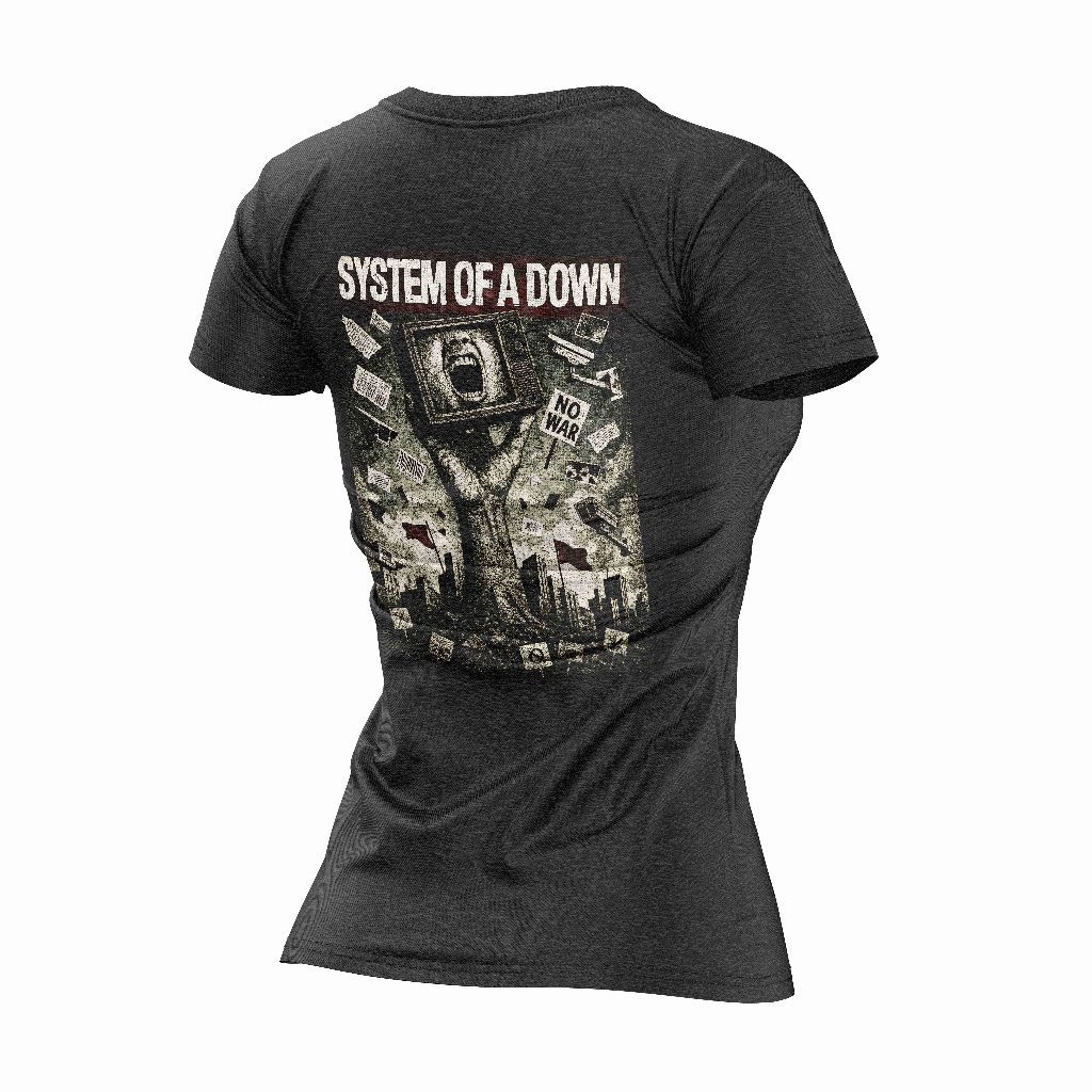 Camiseta Feminina Banda System Of A Down Algodão Premium em Oferta na Shopee