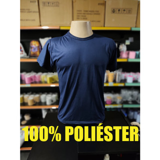 Camisa Azul Marinho Malha 100% Poliéster para Sublimação Adulto e Infantil LISA SEM ESTAMPA