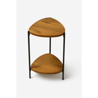 Mesinha Decorativa Formato Organico Tendencia Marrom E Ferro Preto Mesa Lateral Sofá Cabeceira Decor em Oferta na Shopee