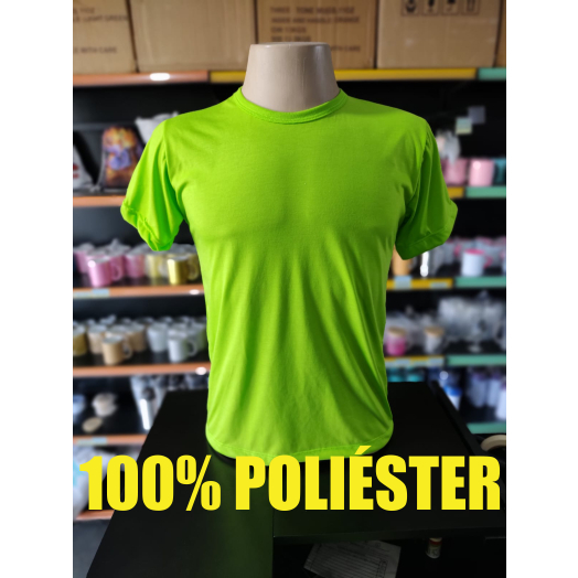 Camisa Verde Limão Malha 100% Poliéster Sublimação Adulto e Infantil LISA SEM ESTAMPA