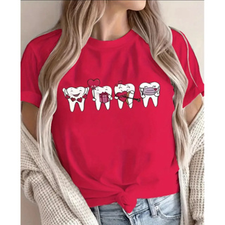 Blusa Feminina T-shirt Dentinhos Estudante Odontologia 100% Algodão Premium em Oferta na Shopee