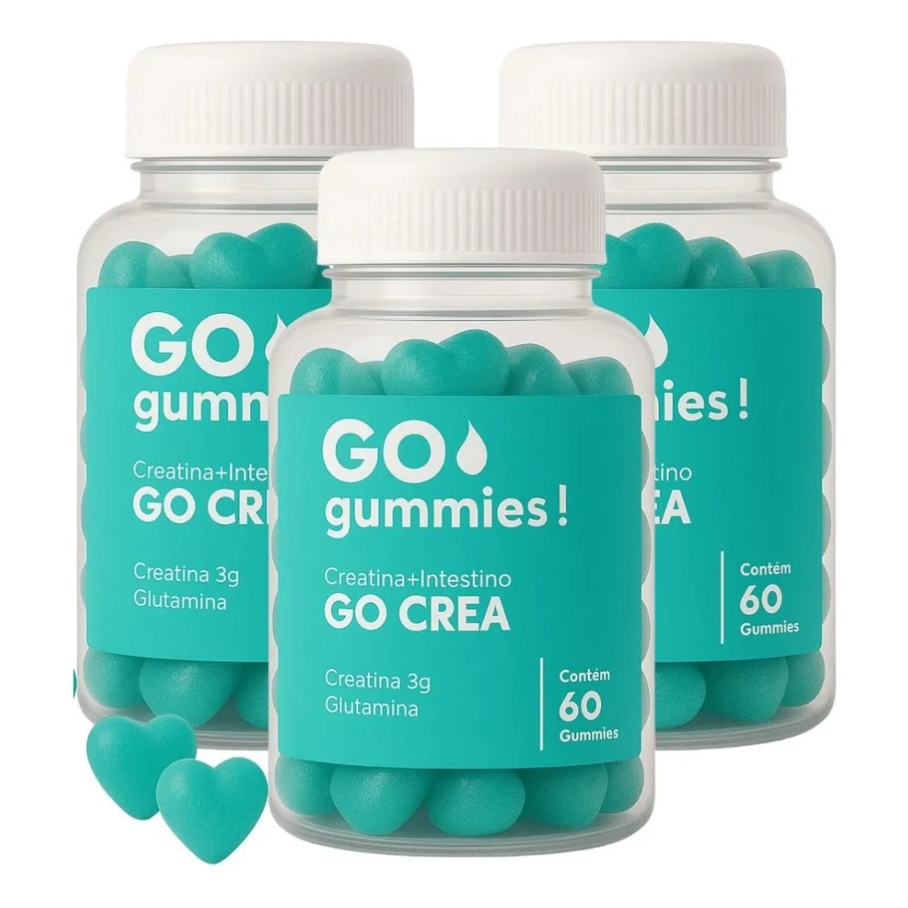 Creatina + Glutamina Go Gummies Crea 180 Gomas 3g Cada