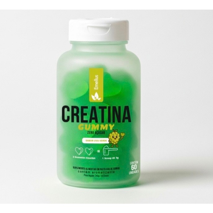 Creatina em Gomas Sabor  Uva Verde 60 Gummy Emellus em Oferta na Shopee
