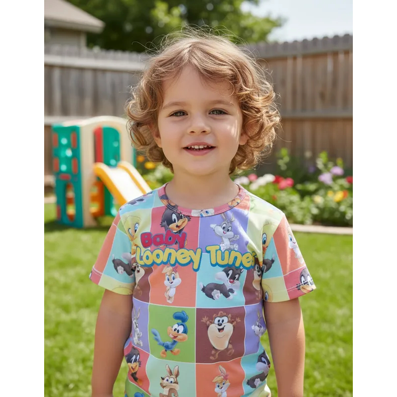 Camiseta Baby Lonney Tunes Personalizada Infantil e Adulto - Com nome e idade em Oferta na Shopee
