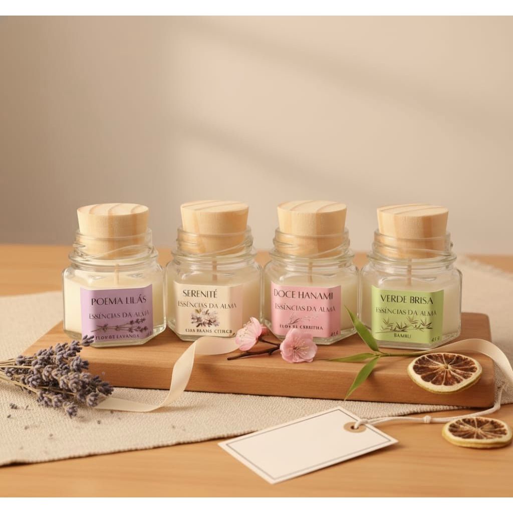 Mini Vela Aromática 100% Vegetal - Aromas Variados