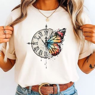 Camiseta Feminina Estampada Borboleta Várias Cores