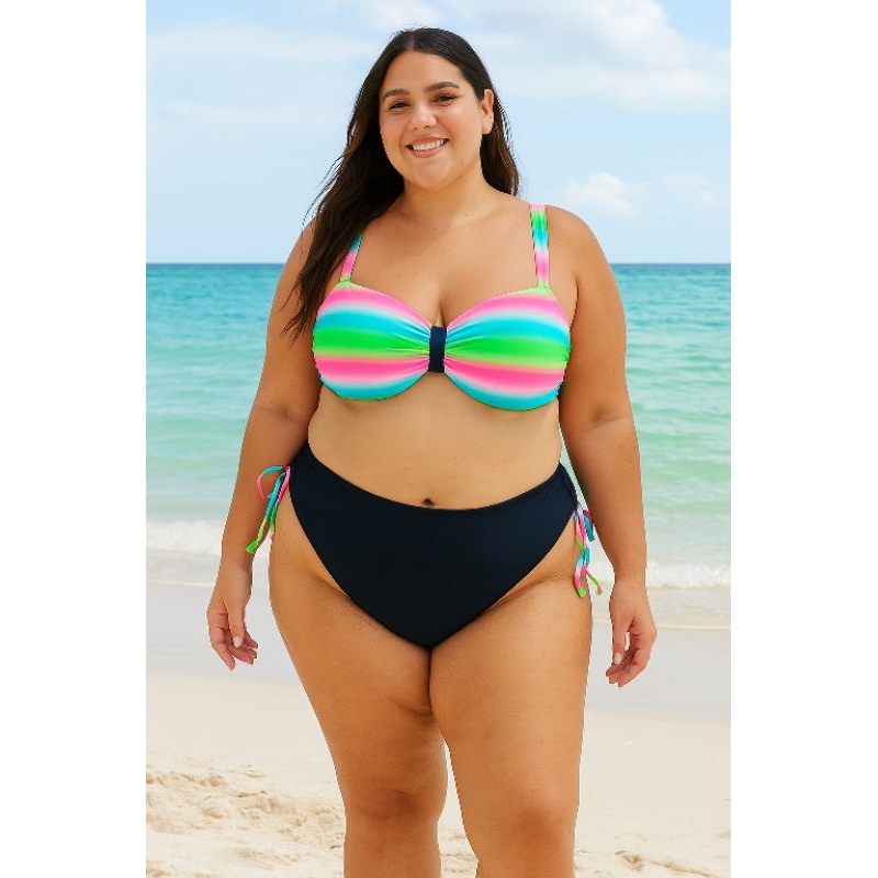 Biquíni Rainbow Plus Size – Conforto e Estilo no Verão! 🌈💦 Arco-íris
