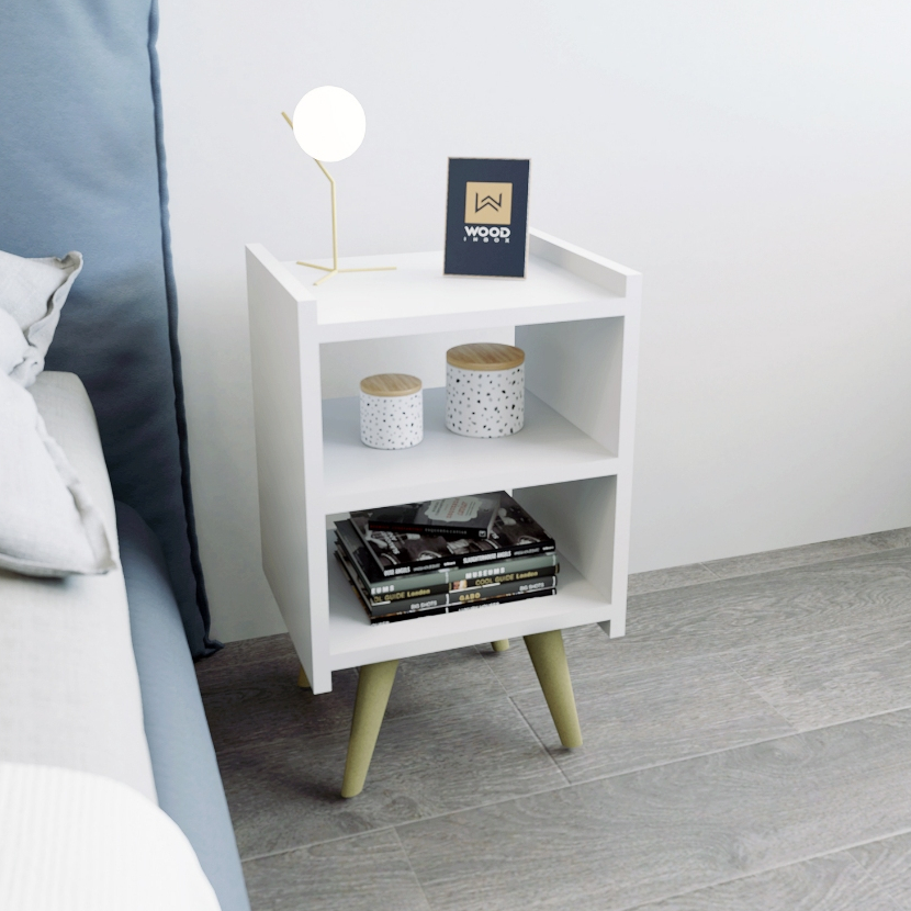 Mesa de Cabeceira com Pés Palito Retro Nicho Decorativo para Quarto de casal ou Solteiro em Oferta na Shopee