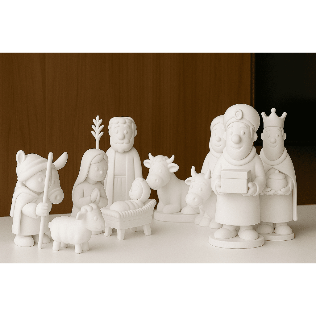 Kit 13 peças Presépio de Natal Nascimento de Jesus Escultura Estátua Decorativa Minimalista Moderna Decoração Natalina