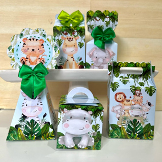 Kit Personalizados Safari para Festa Infantil Mimo/ Papelaria/ Caixinhas/ aniversário em Oferta na Shopee