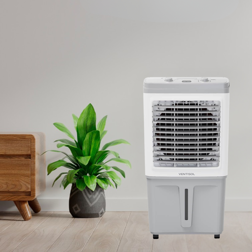 Climatizador De Ar Clin 60L Ventisol 127V 220V 150W Branco Cinza Ventilação Umidificação Oscilação