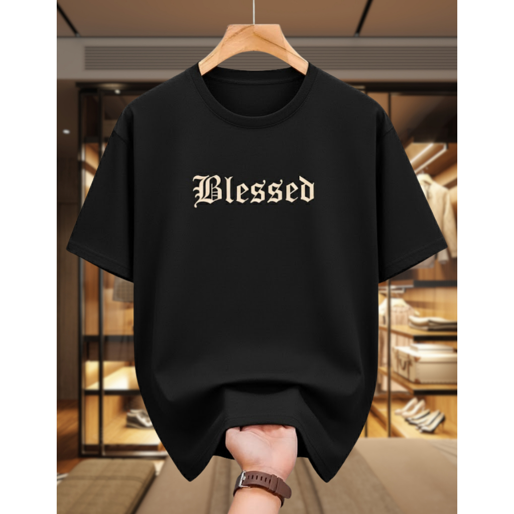 Camiseta Streetwear T-shirt Unissex 100% Algodão Macio Estampada Blessed Angels Moda Urbana em Oferta na Shopee