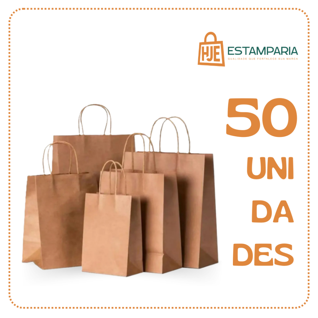 Sacolas Kraft (PARDA) - 50 Unidades - PP P M G GG em Oferta na Shopee