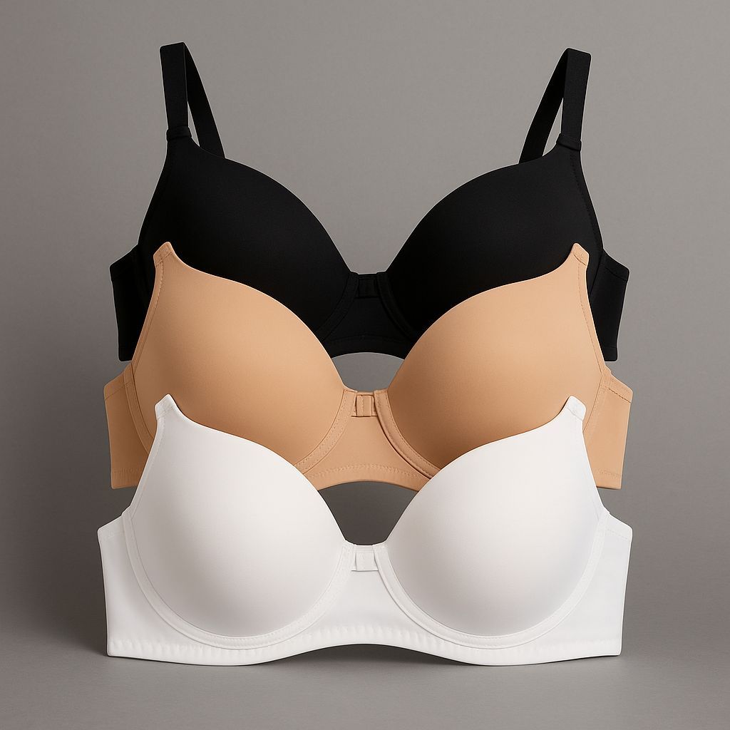 Sutiã Reforçado Básico Microfibra Kit C/3 Com Bojo Direto Da Fábrica soutien sultian sutia