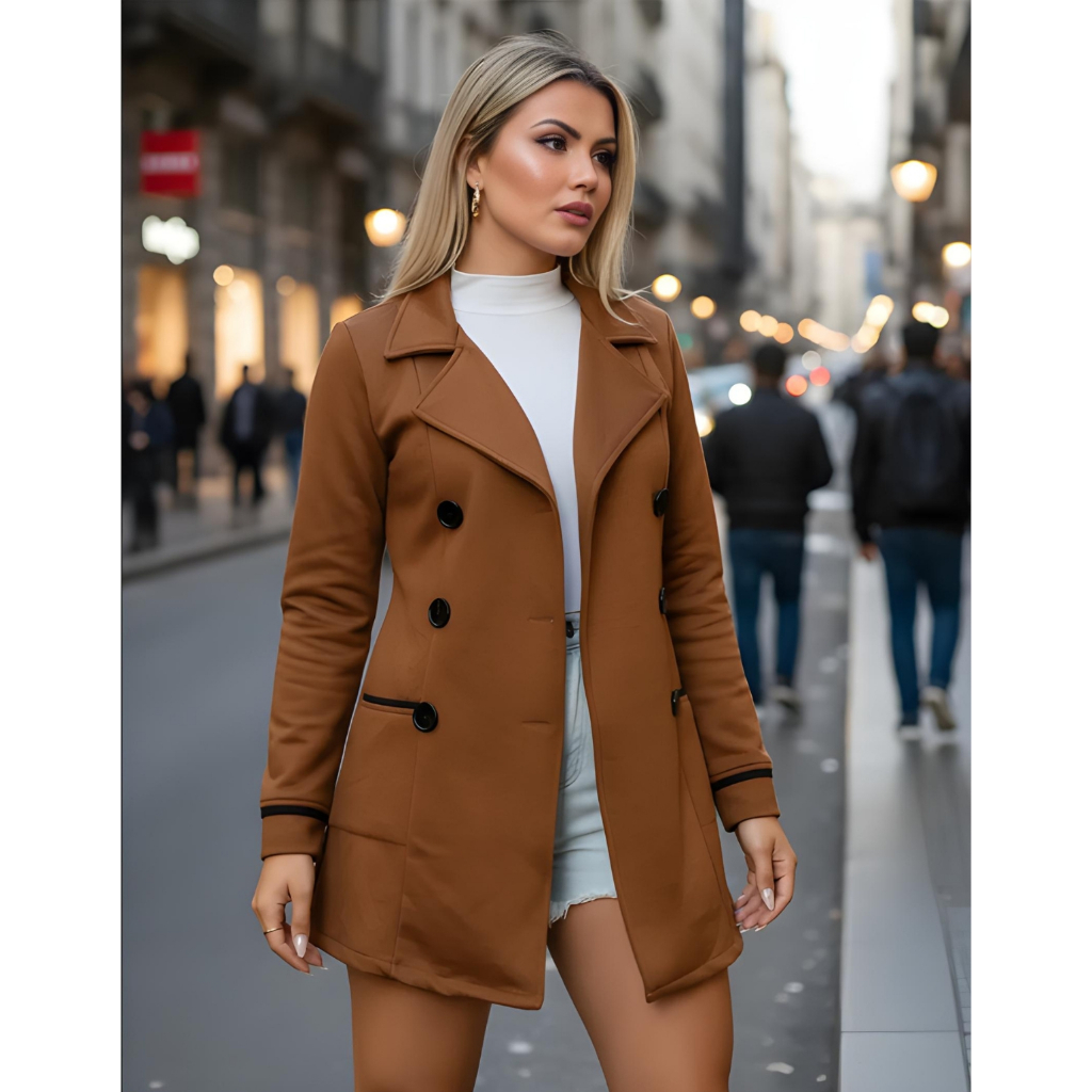 Casaco Estilo Sobretudo Feminino: Onde Comprar | BuscaProdutos