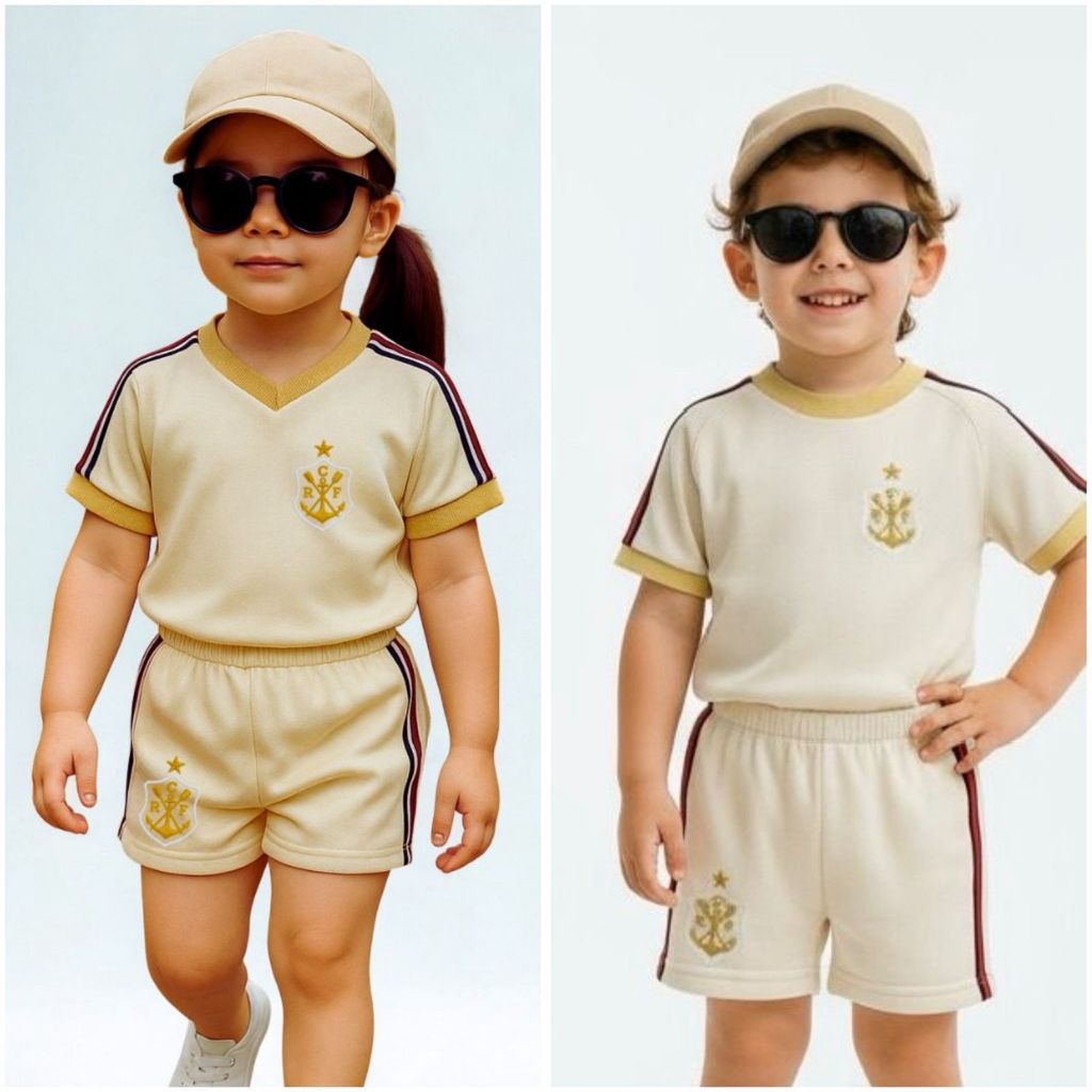 Conjunto Infantil Menina E Menino Verão Dry Fit Estiloso Confortável Casual Dia A Dia