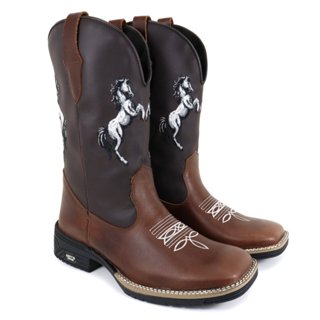 Bota Texana Country Masculina Bico Quadrado Couro Legitimo Envio Imediato em Oferta na Shopee