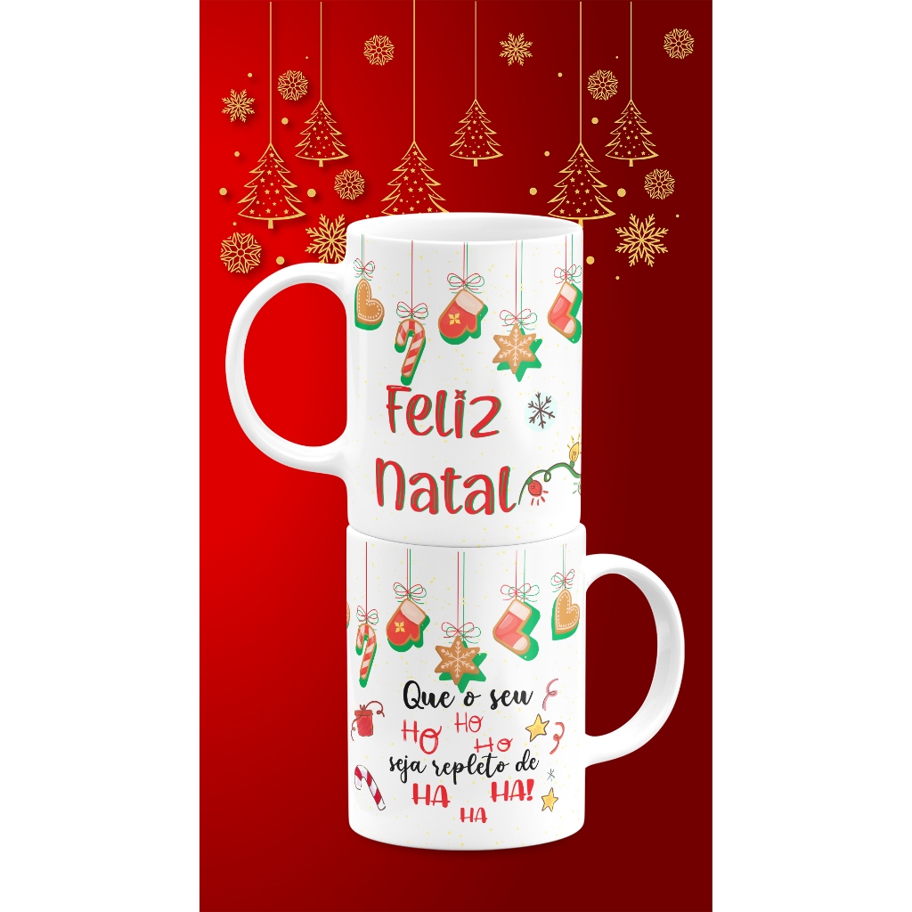 Caneca de porcelana personalizada Natal