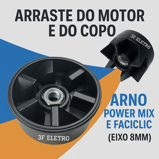 Arraste do Motor e Arraste do Copo para Liquidificador Arno Power Mix, New Faciclic, Faciclic e Easymix