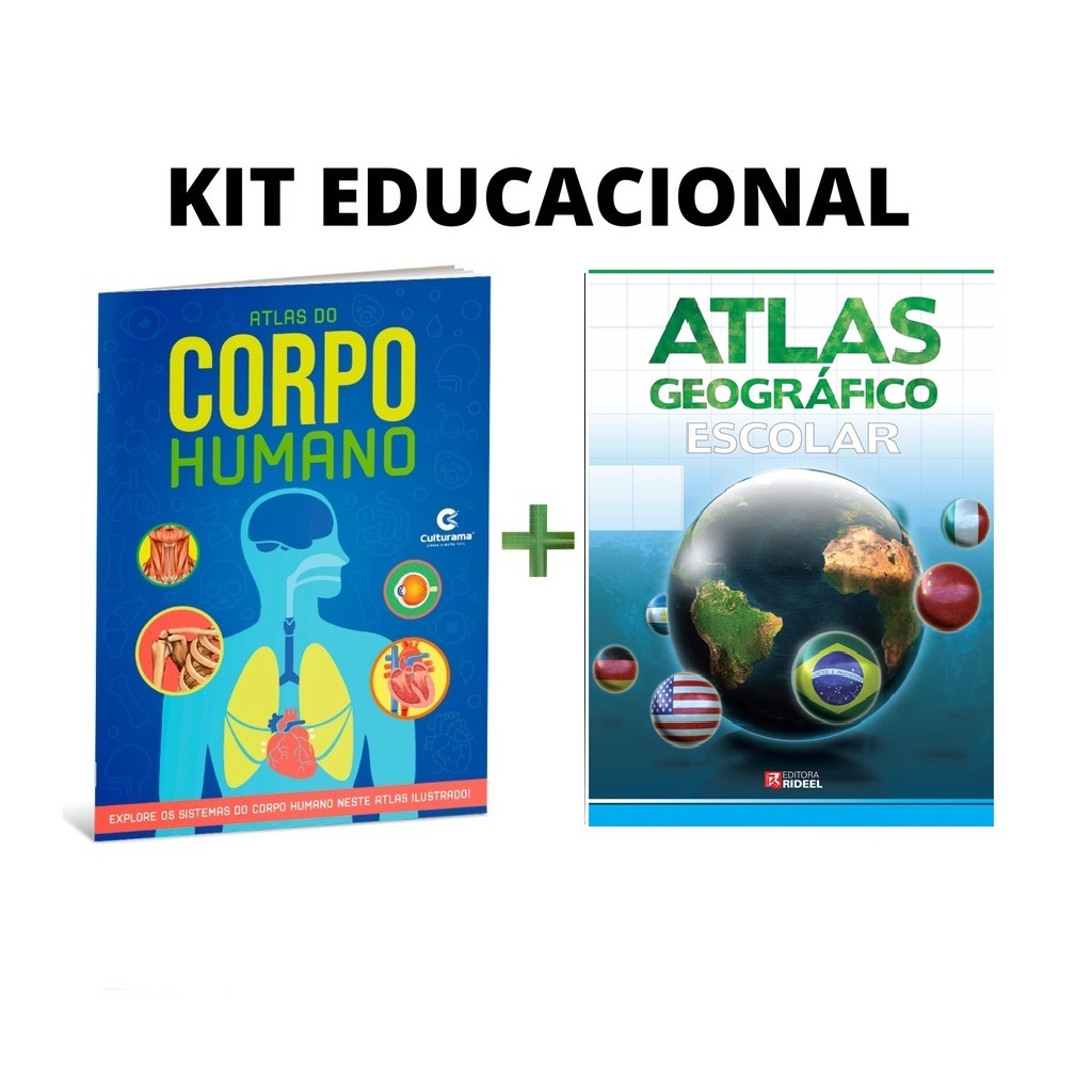 Kit C/2 Atlas Corpo Humano E Geográfico - Culturama