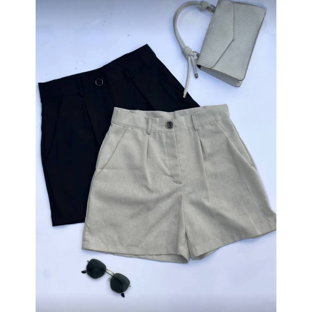 Kit 2 Short Linho Bolso Faca Casual