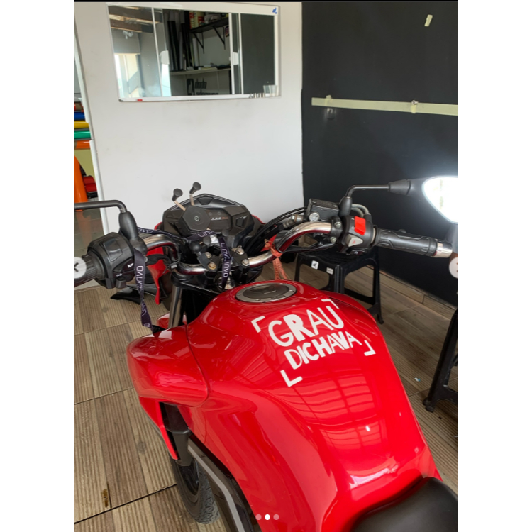 Adesivo Grau dichava a b c para tanque de moto personalizado XRE Sahara rally Titan Fan branco e preto