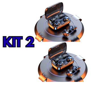 Kit 2 Fones de Ouvido M10 Sem Fio Bluetooth TWS com Estojo Digital – Som Potente e Liberdade Total, blackfriday*