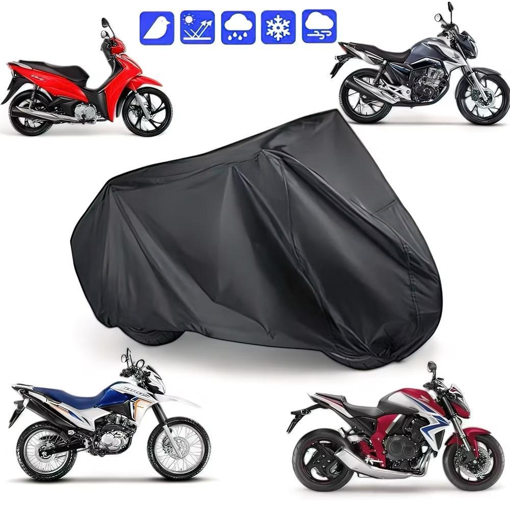 Capa de Cobrir Moto em Couro Forrada Impermeável Anti-Uv Protetora Anti-Risco +BRINDE