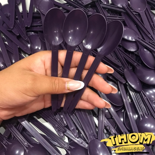 50 A 300 Colher Descartável Roxa Reforçada para Açaí Doces Sorvetes Super Resistente e Prática em Oferta na Shopee