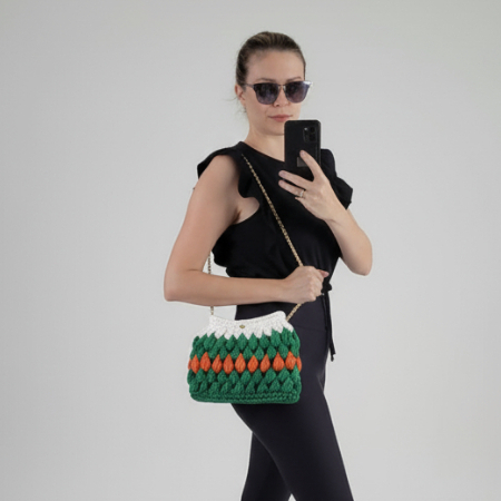Bolsa de fio de malha, Bolsa de crochê, Bag crochê, Nescessáire crochê colorida, Clutch de crochê/  Bolsa pequena de Mão