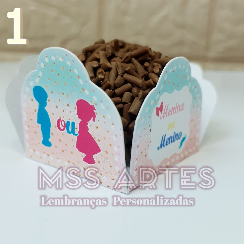 Forminhas personalizadas / Forminhas para docinho / Forminhas de Brigadeiro Chá Revelação