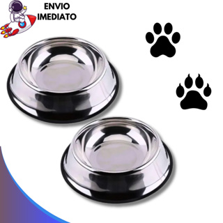Comedouro ou Bebedouro Vasilha Inox para Cães e Gatos - Resistente Mais Vendido - 150ml a 1400ml em Oferta na Shopee