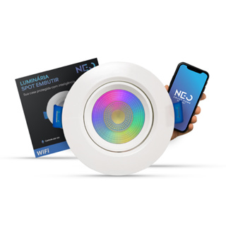 Kit Spot Led Smart Wi-fi 2.4 GHz Embutir 5w RGB 110v 220v Quadrado ou Redondo Branco Neo Avant em Oferta na Shopee
