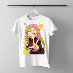Camiseta T-shirt infantil menina Demon Slayer Hashira Mitsuri Kanroji