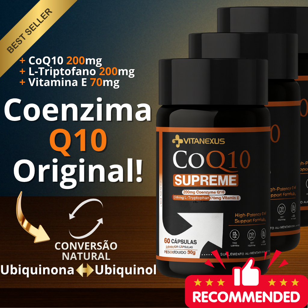 [Original] Coenzima Q10 200mg Ubiquinona <-> Ubiquinol | AntiOxidante Cognição Energia - Vitanexus