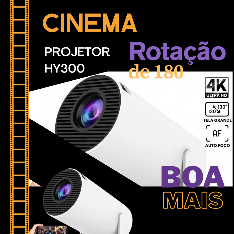 Projetor 4K HD 150 Polegada HY300 android 11.0 resolução Magcubic Tv B0x, Xbox, PS, Pc, hdmi, wifi