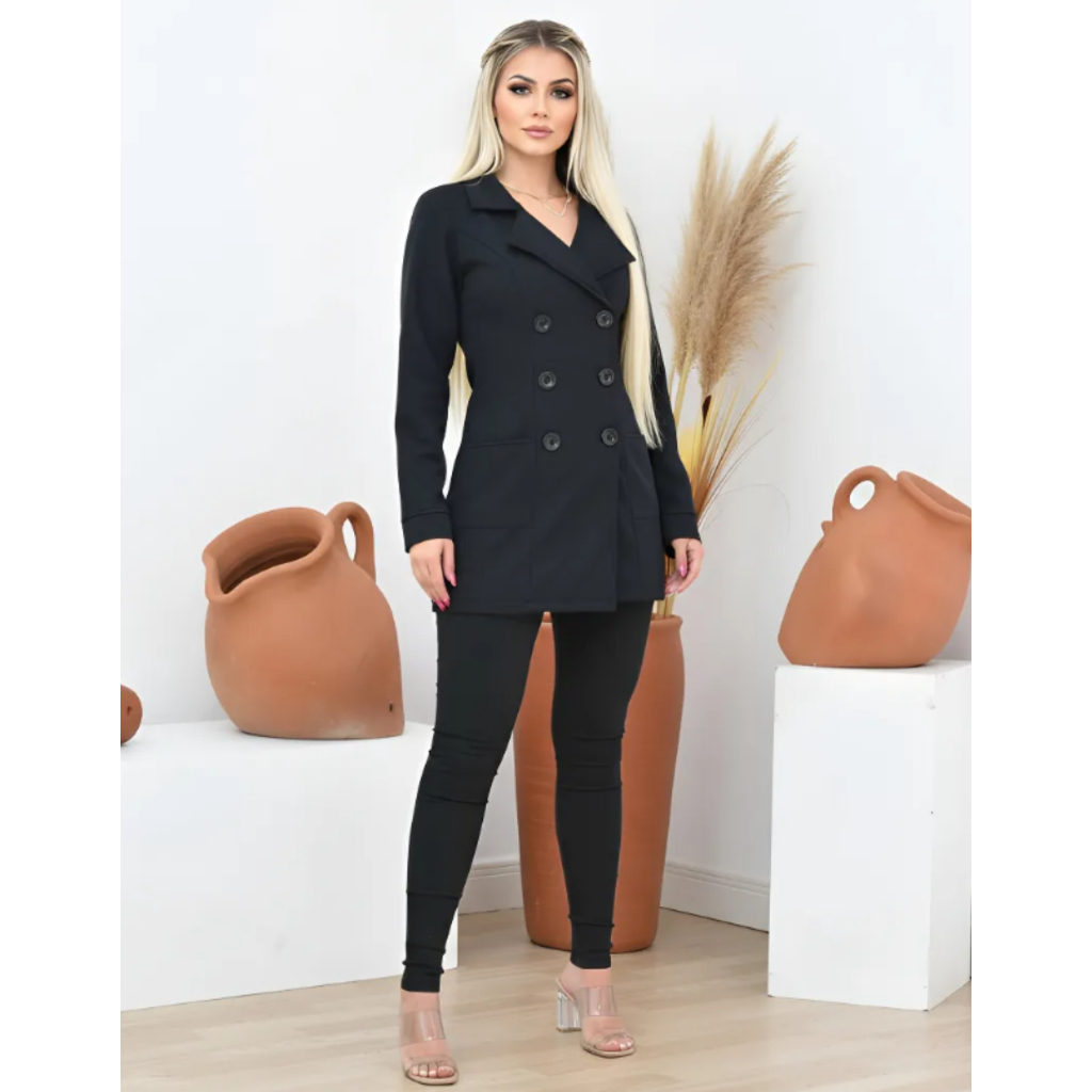 Casaco Moletom Sobretudo Feminino Inverno Moda Blogueira Do P ao G3