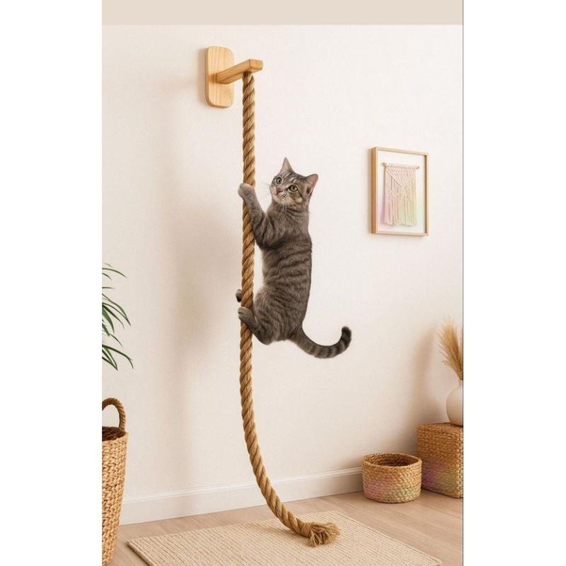 Brinquedo para gatos suporte com corda de sisal de parede escalada de 2 metros