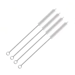 Kit 4 Escovas Escovinhas de metal para limpeza Higienização de canudos
