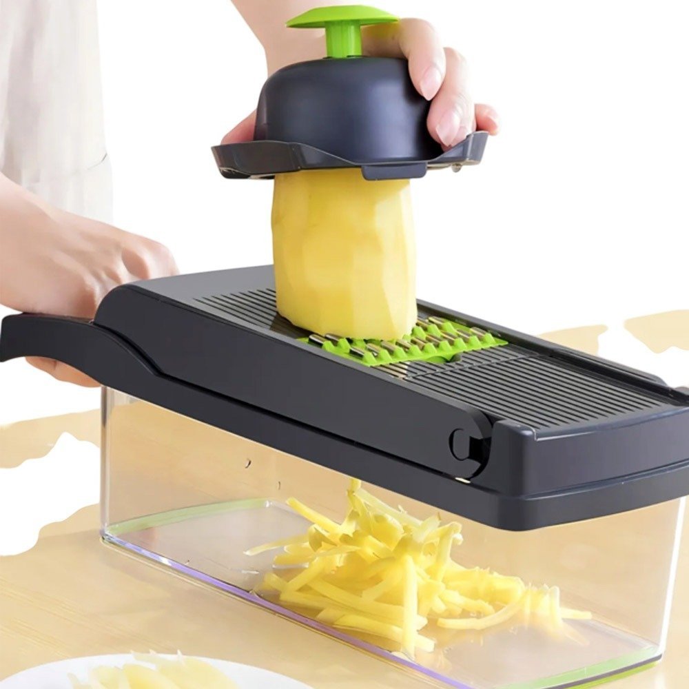 Ralador e Cortador Multifuncional 16 Peças ou 6 Peças Inox Legume Verdura Queijo Fruta Profissional