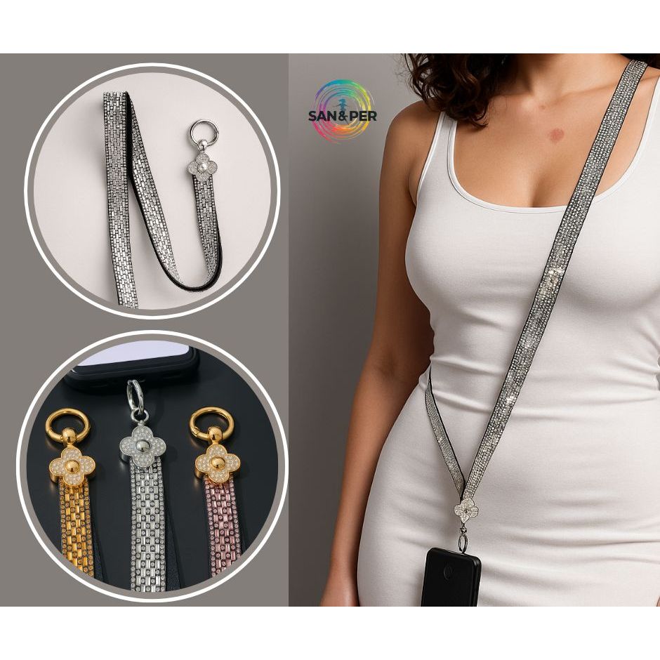 Cordão Alça Salva Celular Longo Universal Luxo Corda Transversal Celular com Anel Pingente Metálico Ombro Anti Roubo em Oferta na Shopee