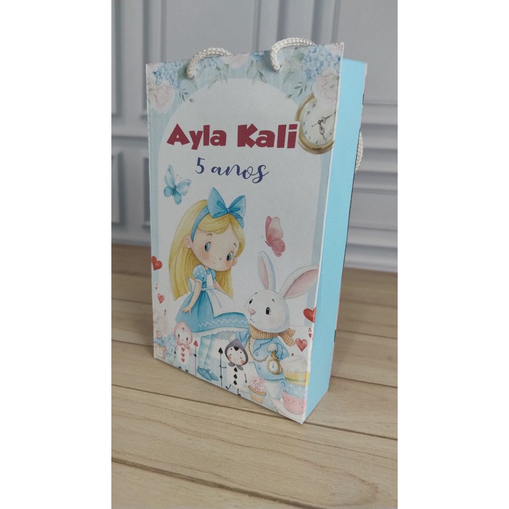 MINI Sacolinha Surpresa Personalizada  ALICE  - Lembrancinha Personalizada Festa Infantil Pegue e Monte