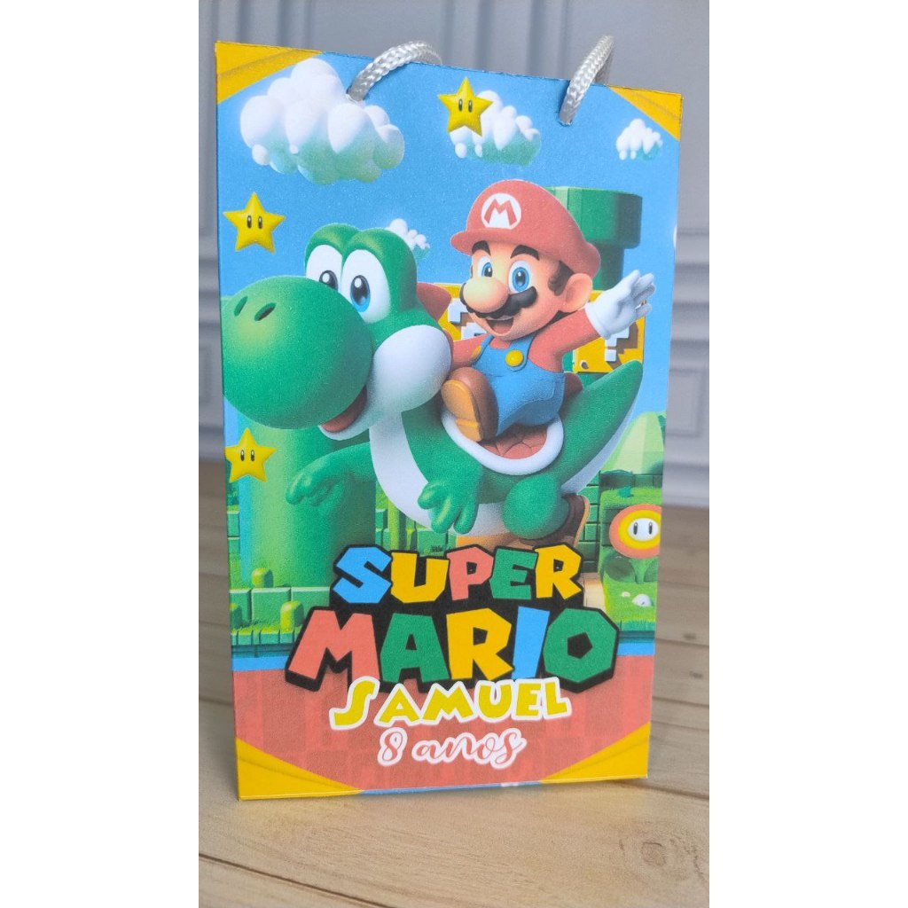 MINI Sacolinha Surpresa Personalizada  SUPER MARIO  - Lembrancinha Personalizada Festa Infantil Pegue e Monte