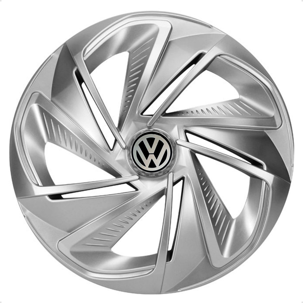 Jogo 4 Calota Vw Gol G3 G4 G5 G6 G7 Aro 14 Prata + Emblema - Prateado em Oferta na Shopee