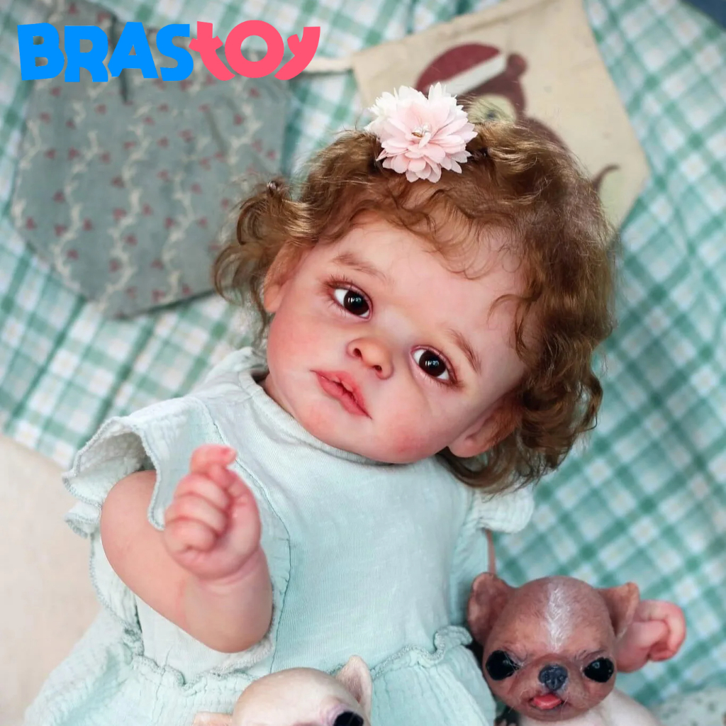 Bebê Reborn Silicone Realista 48cm Boneca Azul Menina Brastoy em Oferta na Shopee