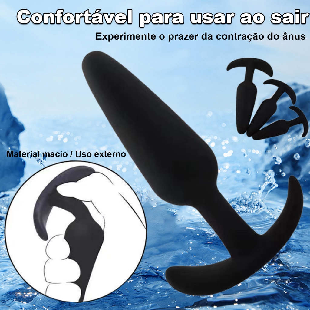 Plug anal de silicone preto de grau médico Dilatação anal Estimulador anal brinquedos sexuais em Oferta na Shopee