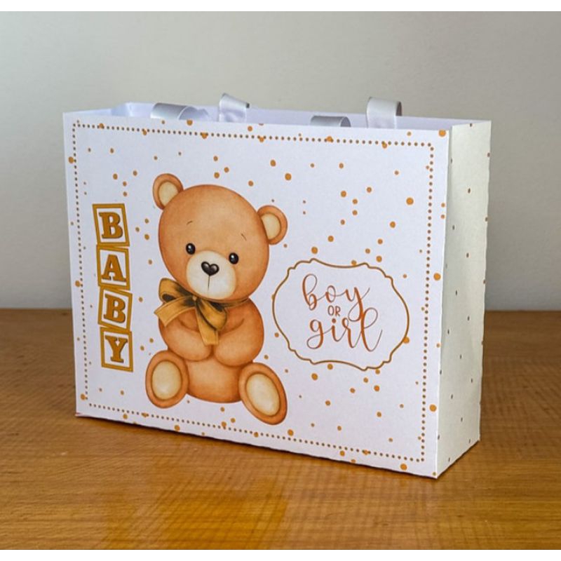 Sacolinha Ursinho Personalizado | Sacolinha Ursinha  | Lembrancinha | Chá de Fraldas | Chá Revelação| Chá de Bebê
