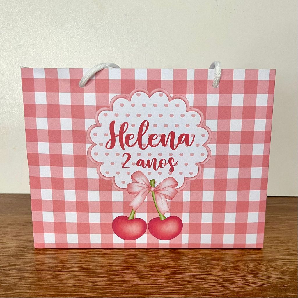 Sacolinha Personalizada Cereja Cerejinha - Pegue e monte - Lembrancinha cerejinha